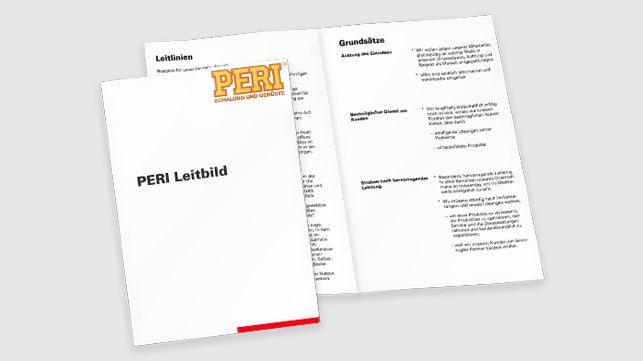 <p>&amp;Uacute;spěch společnosti PERI byl vždy založen na stabiln&amp;iacute;ch hodnot&amp;aacute;ch. Pro Artura a Christl Schw&amp;ouml;rer jsou nejdůležitěj&amp;scaron;&amp;iacute; tři z&amp;aacute;sady: &amp;uacute;cta k jednotlivci, nejlep&amp;scaron;&amp;iacute; služby pro z&amp;aacute;kazn&amp;iacute;ky a snaha o dokonalost. V roce 1985 vytvořil zakladatel Artur Schw&amp;ouml;rer z těchto zažit&amp;yacute;ch z&amp;aacute;sad prohl&amp;aacute;&amp;scaron;en&amp;iacute; o posl&amp;aacute;n&amp;iacute;.</p><br/>