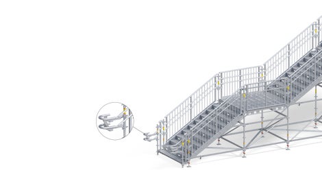 PERI UP Public - system-integrated handrail and additional children’s handrail