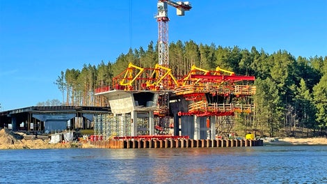 Wózki VBC PERI na budowie obiektu MS-5, droga ekspresowa S19, odcinek S19 Malewice Chlebczyn.