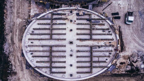 Фундаментна плоча с дебелина 100 см, изпълнена с MULTIFLEX Кофраж за плочи