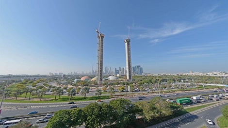 This big window frame-like landmark is being added to Dubai's famed skyline within the greens of Zabeel Park.