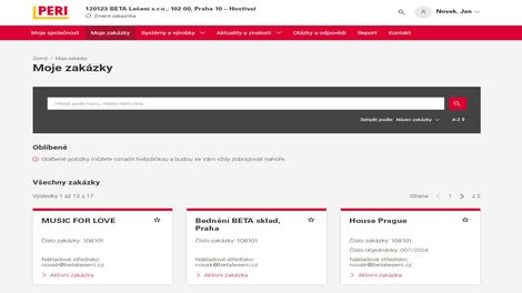 Moje zakázky myPERI