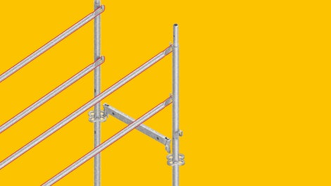 Si nécessaire, la protection latérale avancée de PERI UP peut également être réalisée en construction modulaire avec le montant Easy, ce qui constitue un grand avantage aussi bien pour les façades planes que pour les façades fortement structurées et même pour les façades ouvertes dans le cas de constructions en tranches ou en ossature.