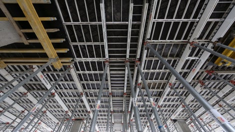 PEP Ergo Dekkestøtter - Alle PERI toppgafler kan benyttes på begge sider av støttene i og med at det er de samme endeplatene på indre og ytre rør