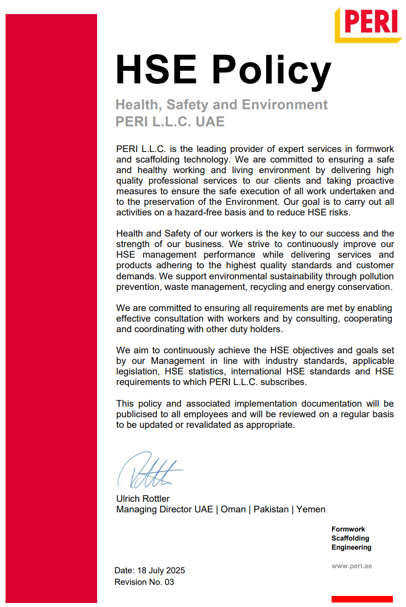 PERI HSE Policy Rev. 03