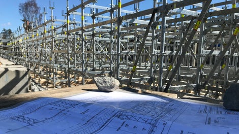 Ritningarna på plats vid Rotebro