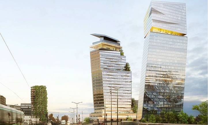 Projet des Tours DUO : vue du boulevard Jean Simon