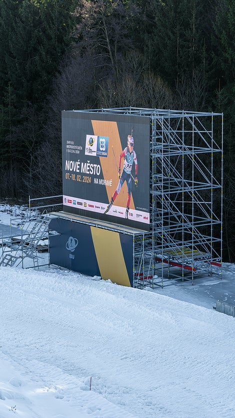 Mistrovství světa v biatlonu 2024: modulové lešení PERI UP pro sportovní akce
