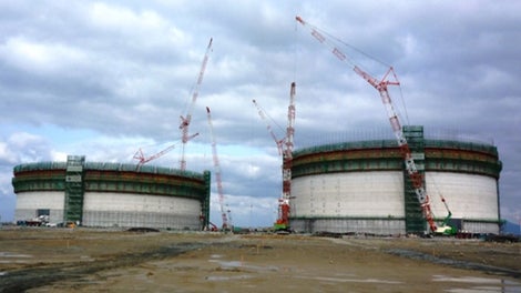 ひびきLNG基地建設工事（福岡県 北九州市）LNGタンク全体図