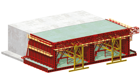 Zestaw inżynieryjny VARIOKIT do budowy tuneli - schemat metody odkrywkowej (monolitycznej) - wariant 1