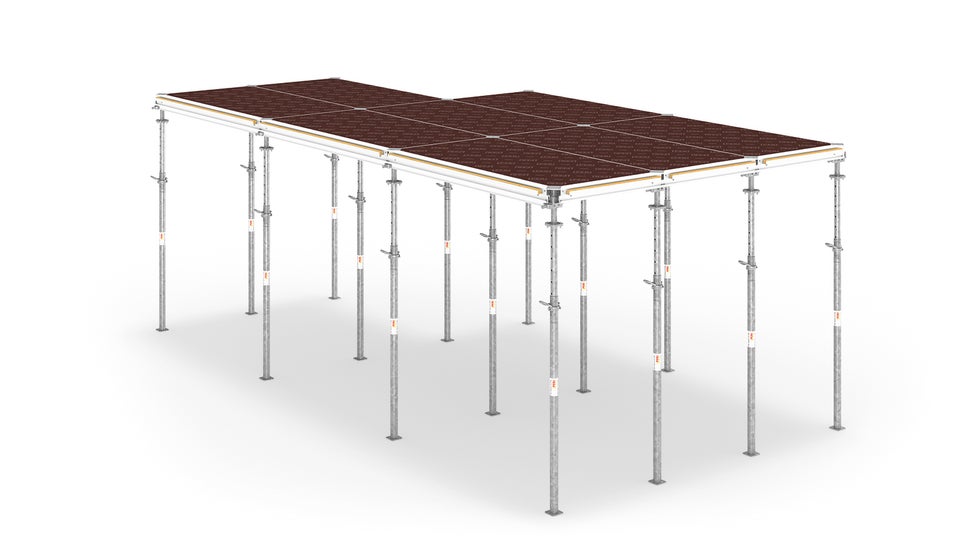 PERI ALPHADECK sestává pouze ze tří dílů - panel, hlava a stojka.