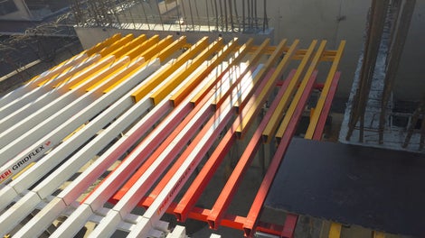 Кофриране около вертикални елементи - система GRIDFLEX