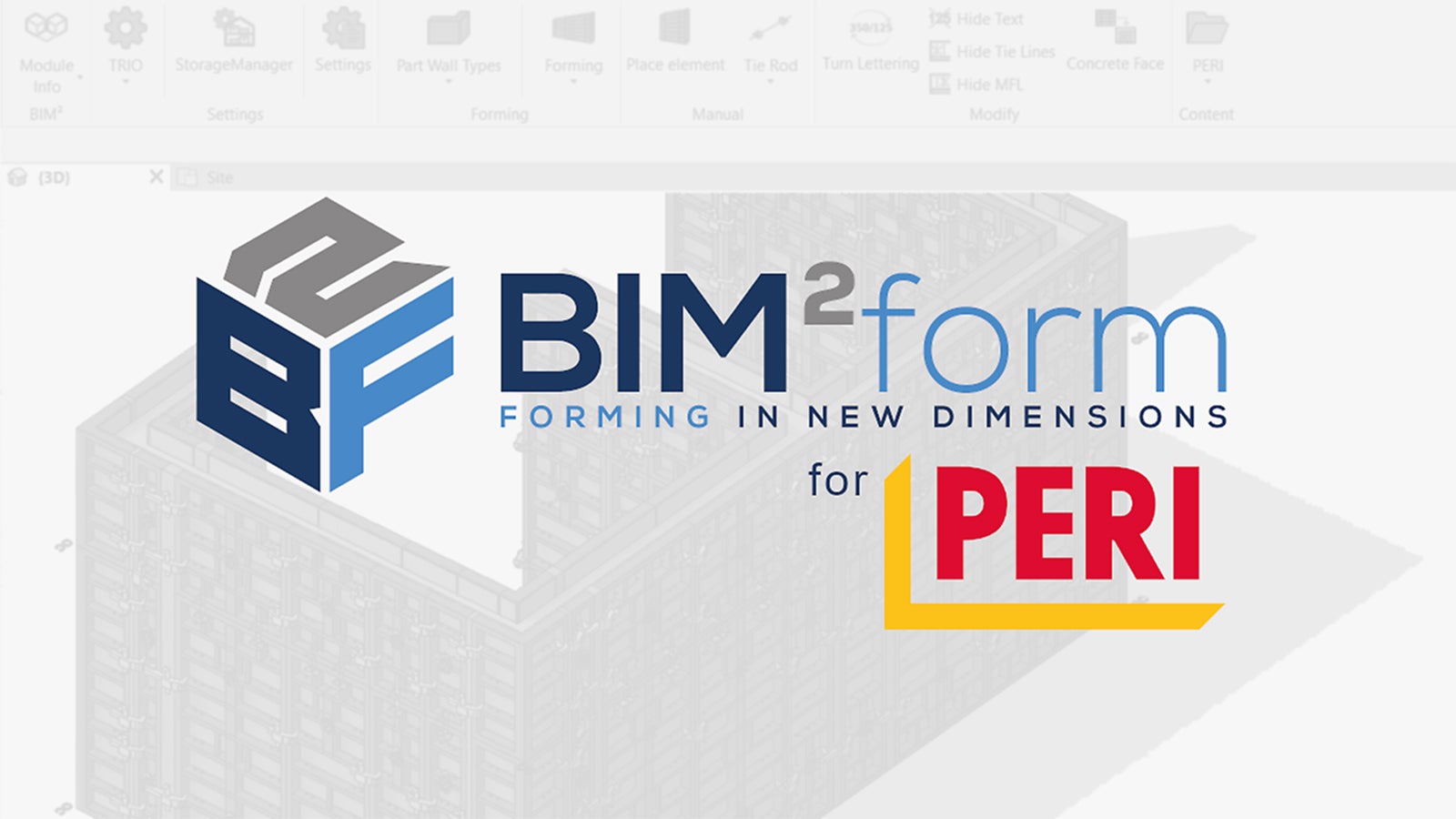 BIM²form oferuje zautomatyzowane deskowanie w etapach najpopularniejszymi produktami PERI.