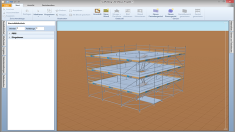 Il software consente la progettazione di impalcature PERI sia di facciata che multidirezionali.