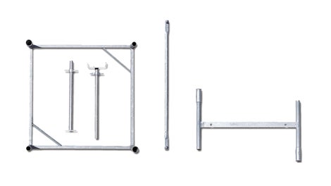 Pouze s 5 systémovými díly a vysunutím patky 63 cm je možné vytvoření jakékoli výšky věže.