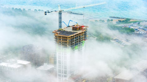 The 244-foot tall tower consists of 21 floors with 170 units of senior living residences, residing atop two levels of underground parking. 
