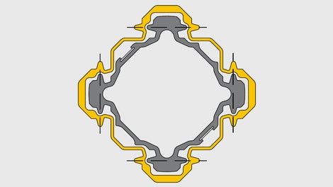 Die Konstruktion der MULTIPROP Stütze steht exemplarisch für optimierte Materialausnutzung: Die Formgebung sorgt für eine hohe Tragfähigkeit der Stütze bei minimiertem Materialbedarf.