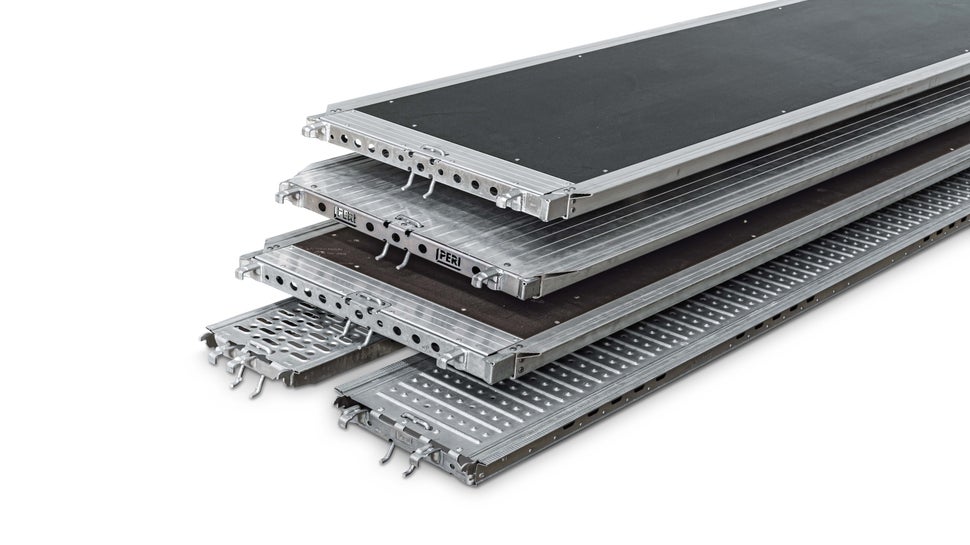 La technique de platelage du système modulaire d'échafaudage PERI UP offre le platelage adapté à chaque application et, grâce à la sécurité anti-soulèvement intégrée, n'exige aucun élément supplémentaire, pour un gain de temps et des économies. 