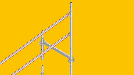 La protection latérale avancée intégrée au système ne peut pas être réalisée uniquement avec le cadre PERI UP Easy dans la structure réglementaire.