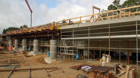 Kantforskallingen på støbedokken. <br/>