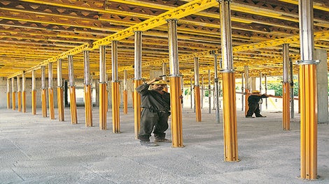 With the PERI MULTIPROP, the high permissible GT 24 support reaction of 28 kN can also be used with maximum extension lengths.<br/>