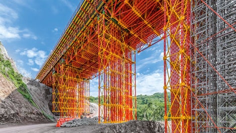 El ALPHAKIT Truss Girder sirve para transferir cargas de componentes prefabricados o de concreto in situ en la construcción de puentes y edificios