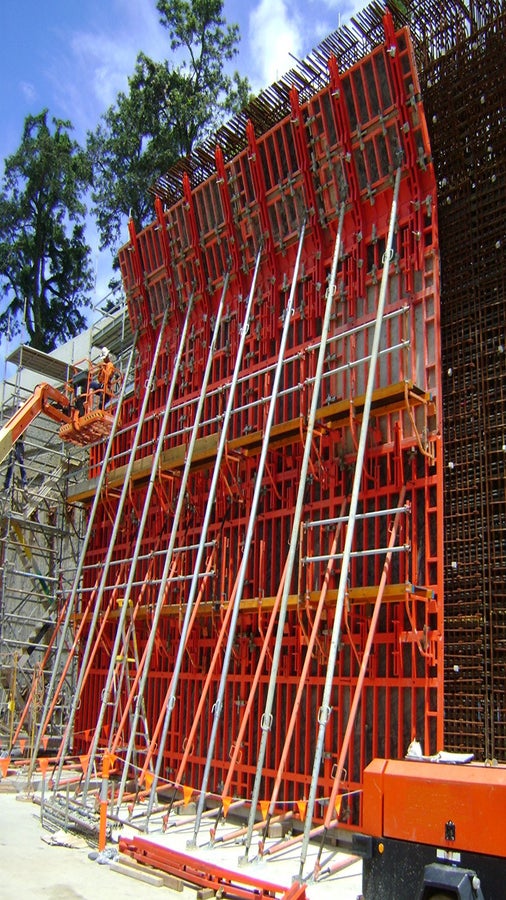 Trio erected with bespoke cranked walers&nbsp;