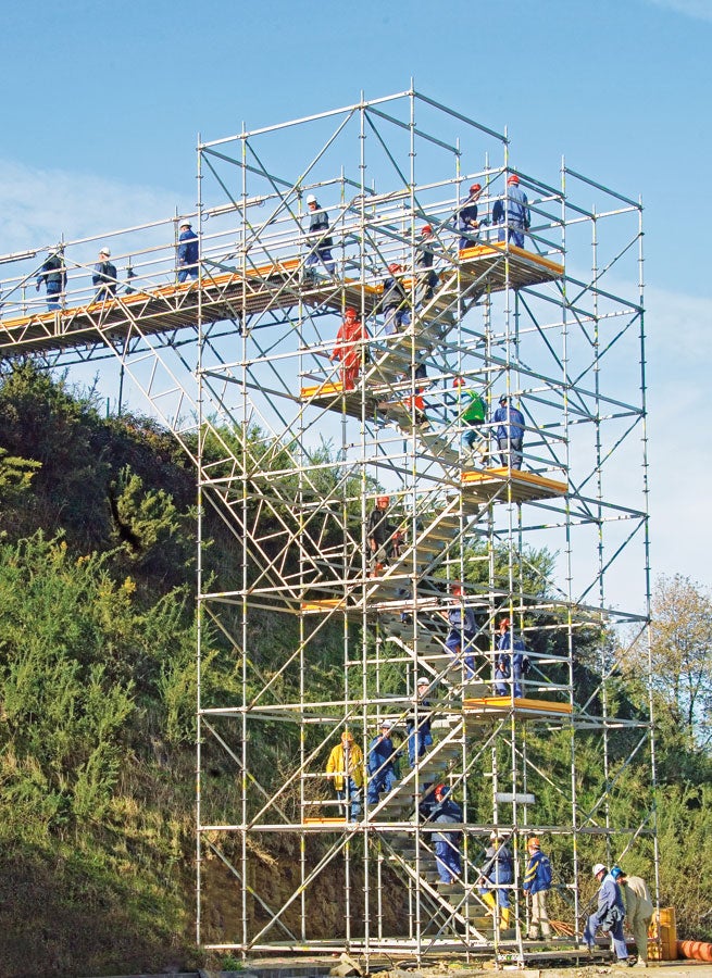 Sufficient space for site personnel to pass each other, transport of materials and stretchering injured persons