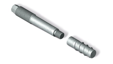 Refurbishment anchoring: the two-part, re-usable refurbishment anchor consists of an internal threaded sleeve and a connecting element.