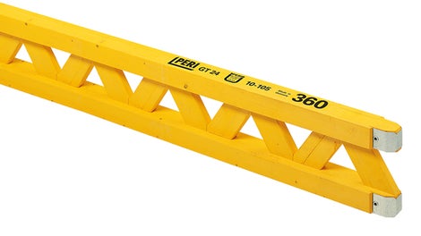 Drewniany dźwigar kratowy GT 24 został następcą pionierskiego T-70 V. W porównaniu do swojego starszego brata oferuje on większą uniwersalność zastosowania na placu budowy, zachowując identyczną wytrzymałość, pomimo mniejszej o 12 cm wysokości.