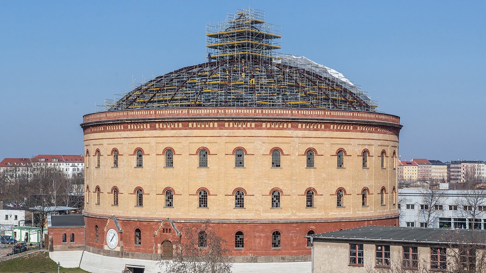 Der Gasometer Nord wird aufwändig saniert und künftig als Veranstaltungsstätte genutzt.