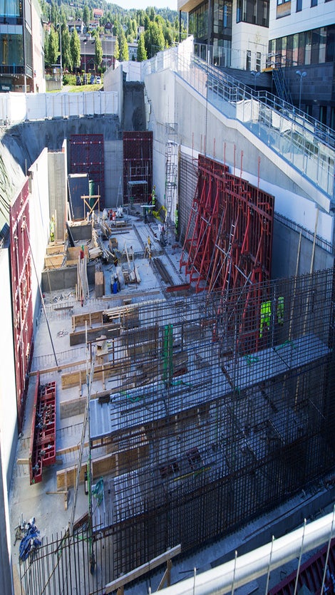 PERI har levert utstyr til Rosenlund-kvartalet på Lillehammer. 