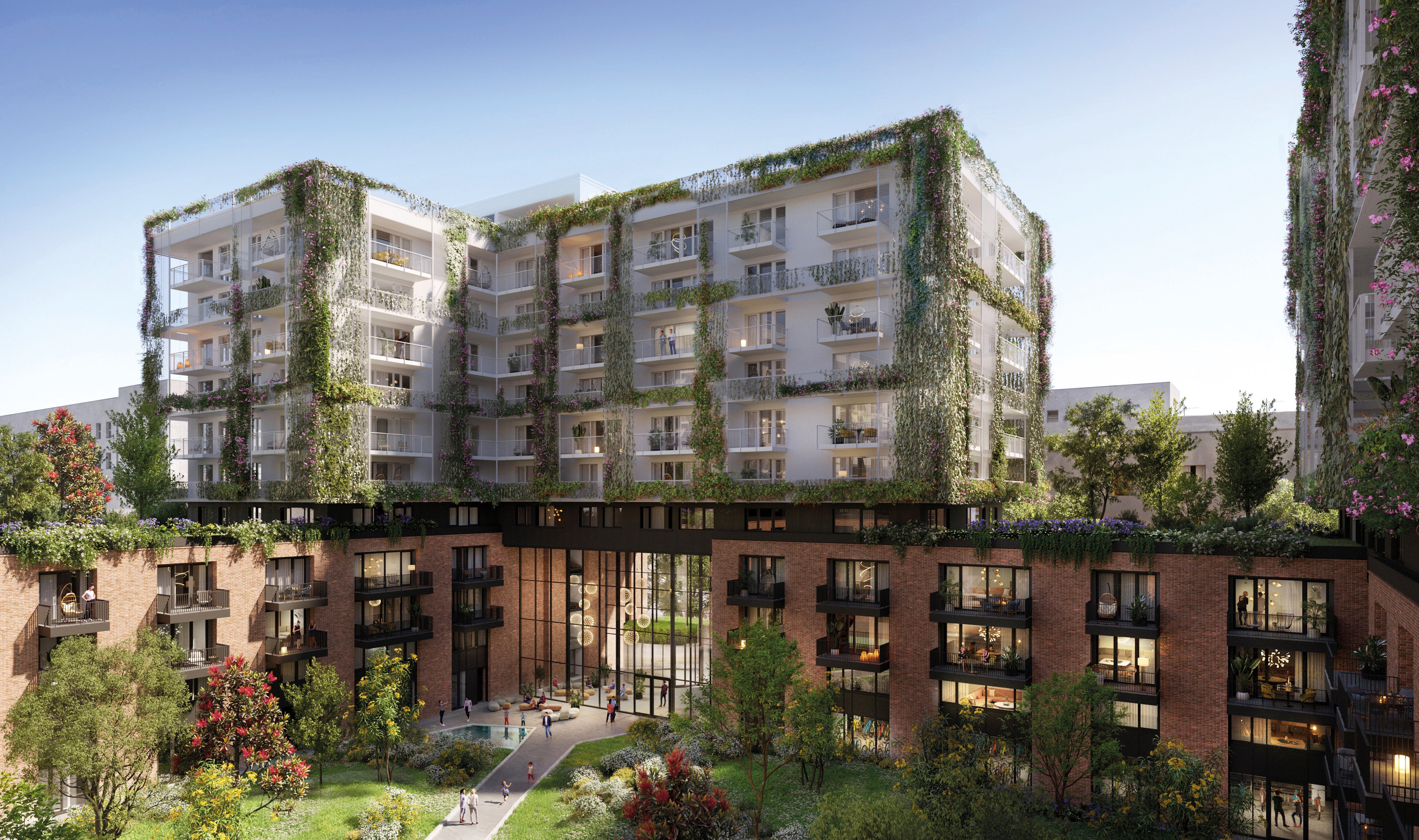 Las soluciones de andamios PERI UP brindaron apoyo durante el proceso de ecologización de la fachada. Este proyecto es un ejemplo de cómo la tecnología avanzada de andamios se puede combinar con soluciones arquitectónicas sostenibles.<br/>(Diseño: Hajnal Építész Iroda)<br/>