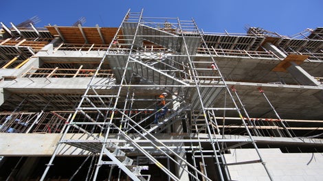PERI UP Flex Stair towers were used to provide access to the six-story structure throughout the duration of the project