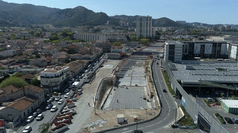 Début de la tranchée au niveau de l'échangeur Florian