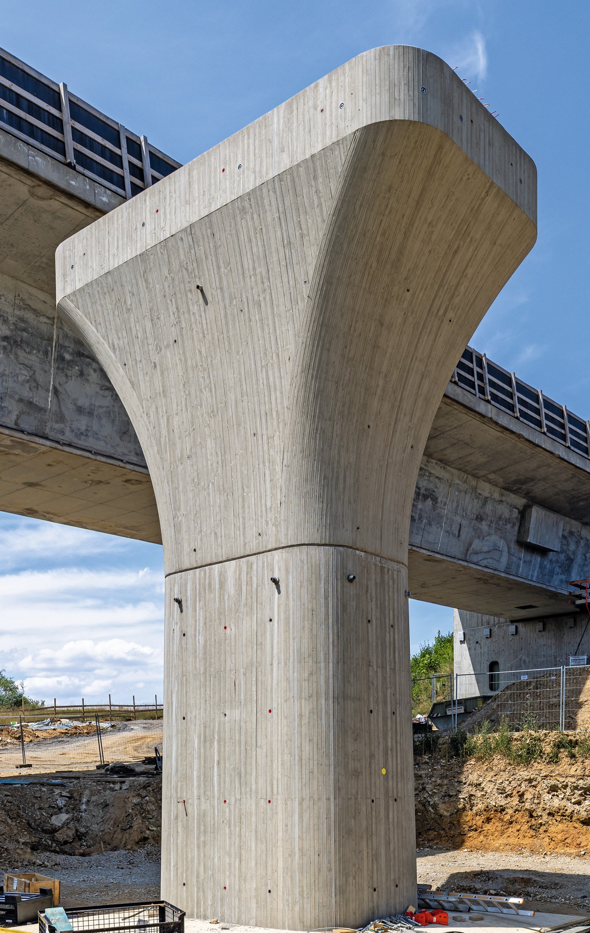 Architectural finish for pier construction. PERI's formwork and freeform products can help produce the desired finish and geometry for concrete construction 