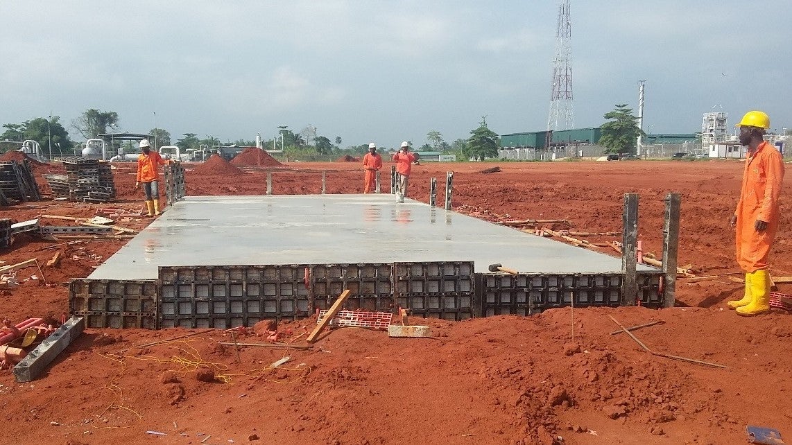 Vent scrubber concrete foundation