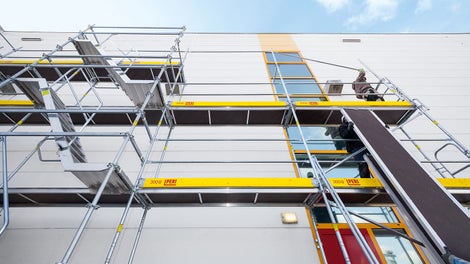 凭借EASY框架上集成的框架节点，可使PERI UP Easy系统与模块化PERI UP Flex系统结合使用。