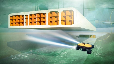 Visualisation of the immersion and connection of tunnel elements.<br/>(Illustration: Femern A/S)<br/>