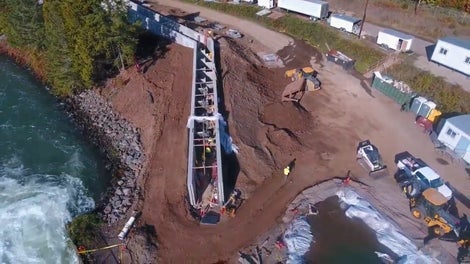 The PERI DUO handset formwork system is lighter and faster than conventional concrete forms making it easier to form the Fall Creek fish ladder. 