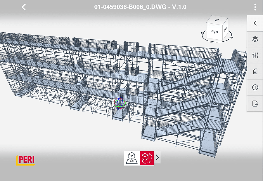 visualização do projeto em 3D no iPad
